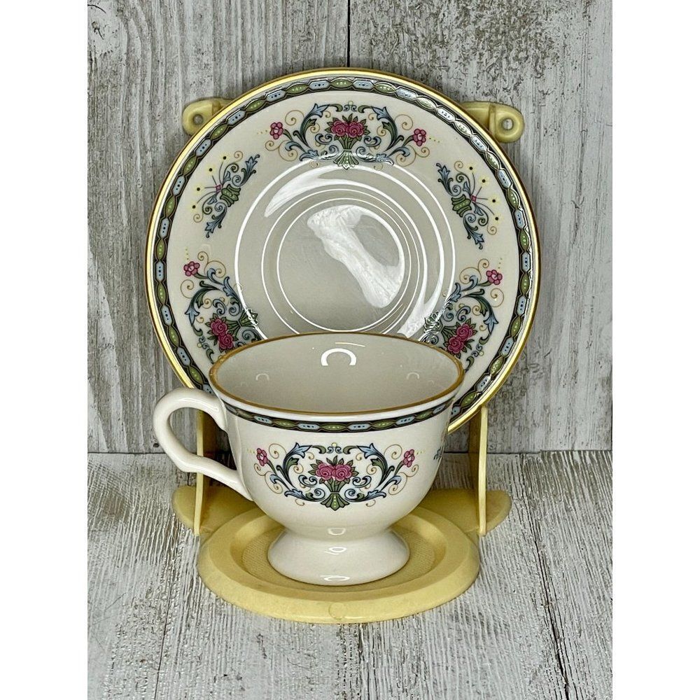 Vintage Demitasse Teacup and Saucer Pickard China The Danbury Mint